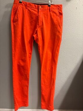 Men's Bright Orange Slim Chino Pants